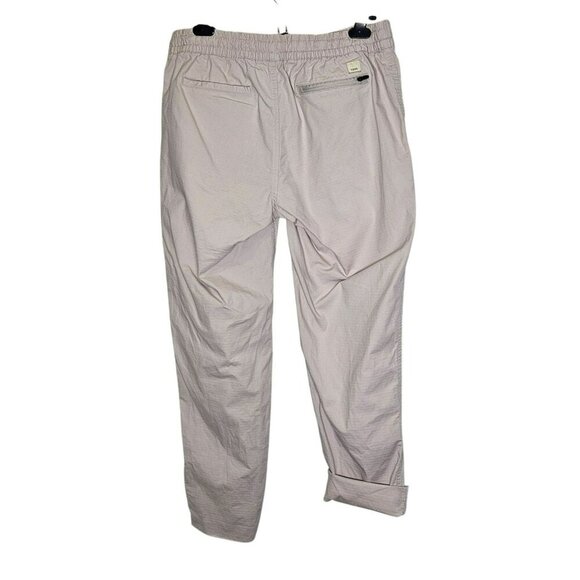 Vuori Womens Rip Stop Organic Cotton Elastic Waist Pants M Beige Cuffed Hem Gorp - Picture 2 of 11